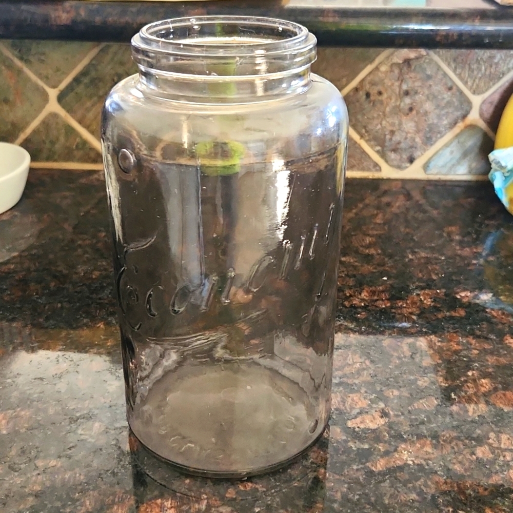 Old economy glass jar